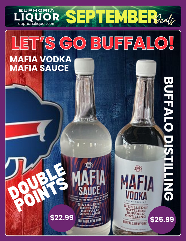 SEPTEMBER DEALS Double Points on Mafia Vodka + Mafia Sauce!