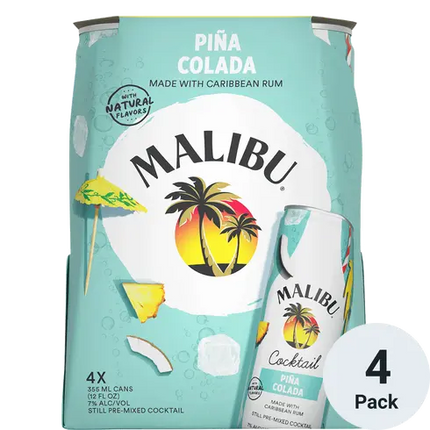 Malibu Pina Colada 4-Pack Cans